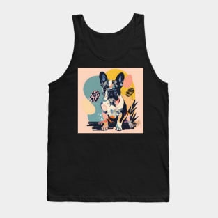 70s French Bulldog Vibes: Pastel Pup Parade Tank Top